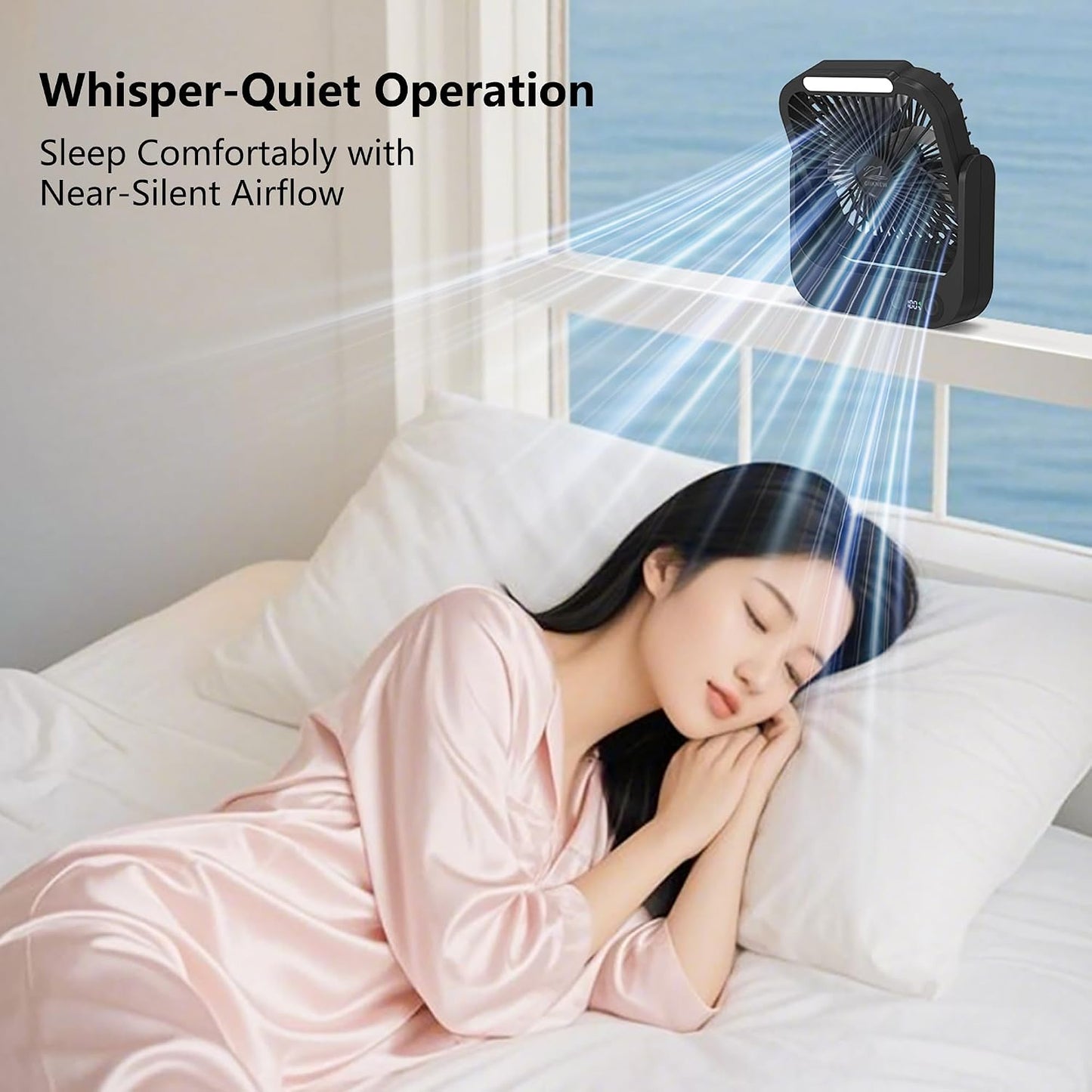 Magnetic Cruise Ship Approved Fan, 5000mAh Battery Operated Cruise Fan with 5 Speeds, Magnetically Sticks on Cabin Ceilings and Walls, Cruise Ship & Cruise Essentials 2026 - Light Black