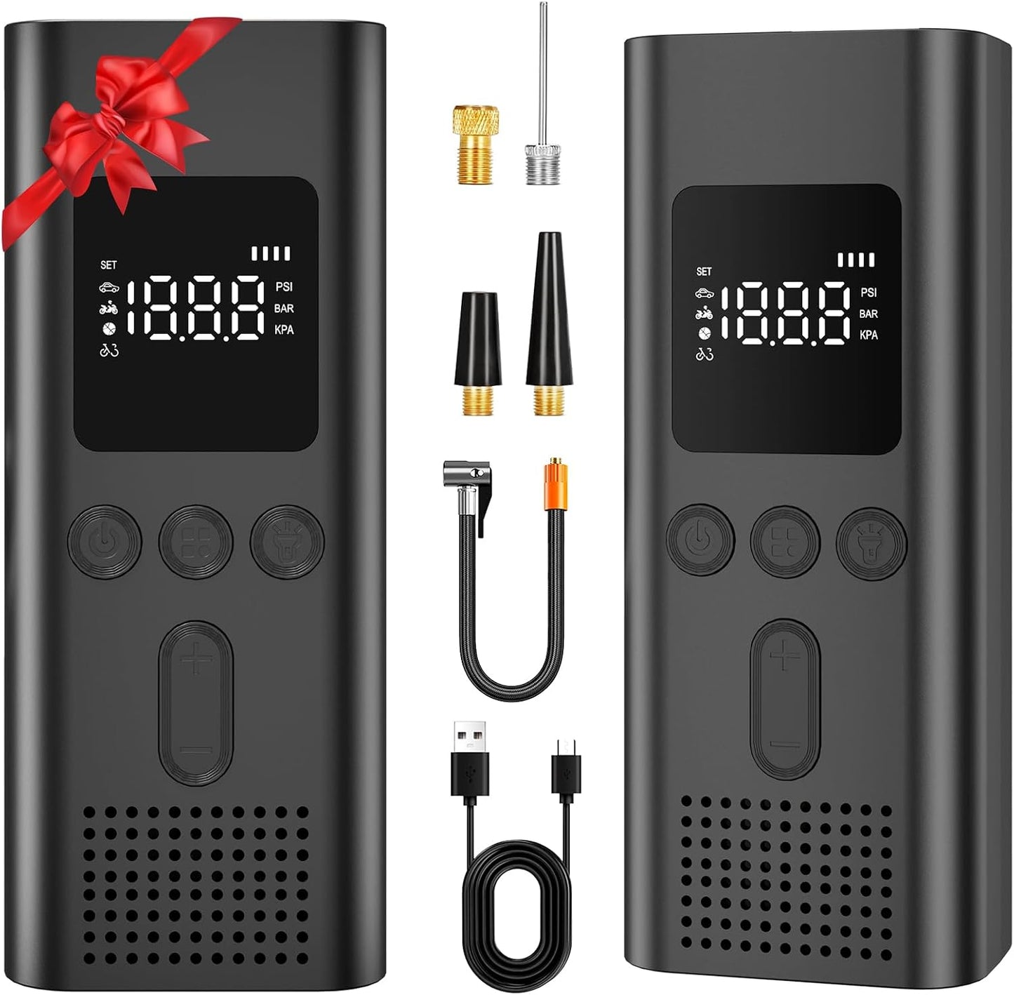 Tire Inflator Portable Air Compressor, Bike Pump with Auto Shut-Off | 150PSI, Cordless, Fast Inflation, Emergency Tool, Air Pump for Car Tires, Bikes, Balls, Swimming Ring