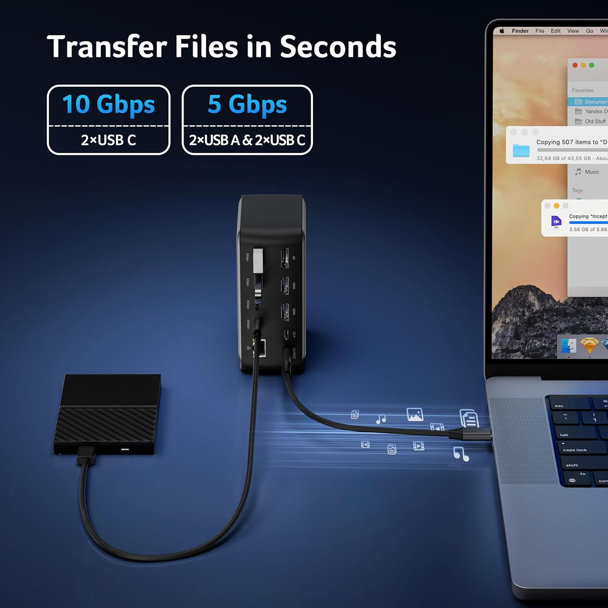 Acer Docking Station, 12-in-1 USB C Docking Station 3 Monitor with 2HDMI+DP
