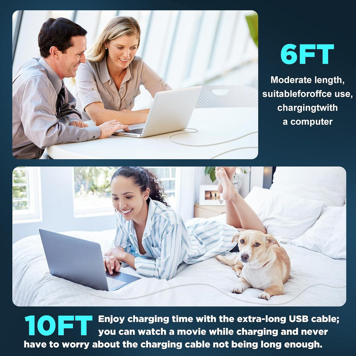 USB C to USB C Cable 6FT+10FT 2Pack 60W iPhone 17 16 15 Charger Cord Long Type C to C Cable Fast Charging for Apple iPhone 17 16 15/Pro/Pro Max/Plus/iPad Pro Air/MacBook/Air/Mini/Samsung Galaxy