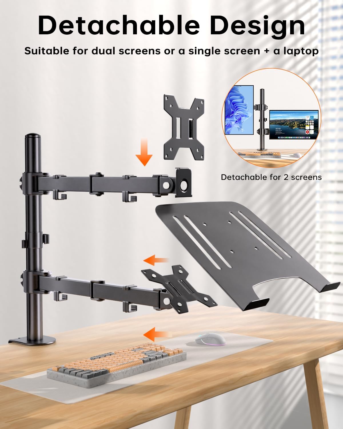 Afaloona Dual Monitor and Laptop Stand for 13-32" Monitor & 11-17" Laptop