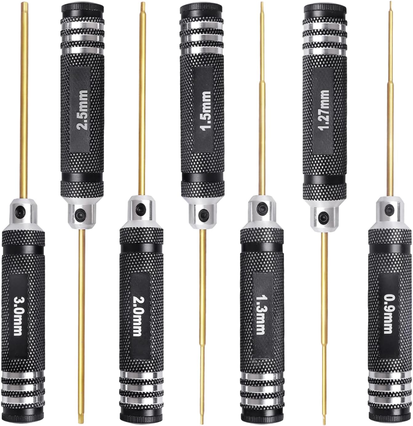 HobbyPark Hex Driver Set Allen Screwdriver Kit Titanium 0.9mm/1.27mm/1.3mm/1.5mm/2.0mm/2.5mm/3.0mm Small and 17mm Hex Wrench Set RC Car Tools Kit