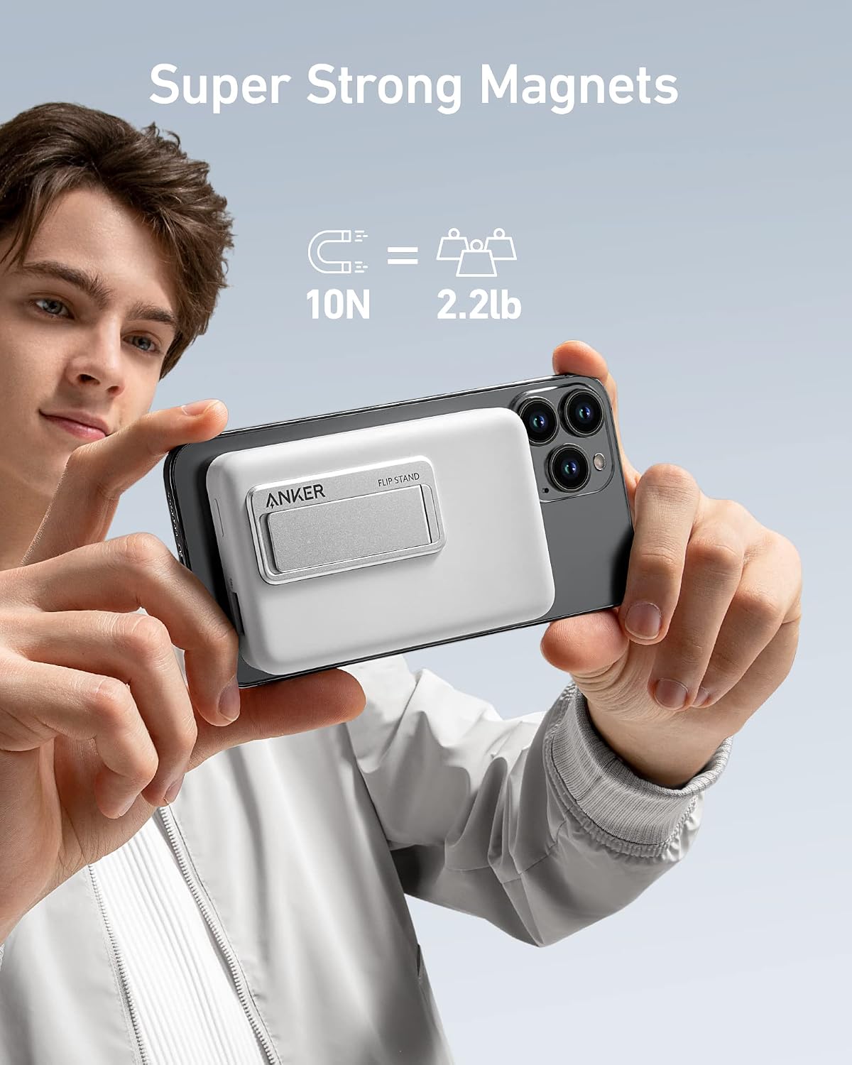 Anker 633 Magnetic Power Bank with Stand, 10,000mAh Portable Charger | Foldable Wireless Charger with 20W USB-C Power Delivery, MagSafe-Compatible for iPhone 16 / 15 / 14 / 13 / 12 Series