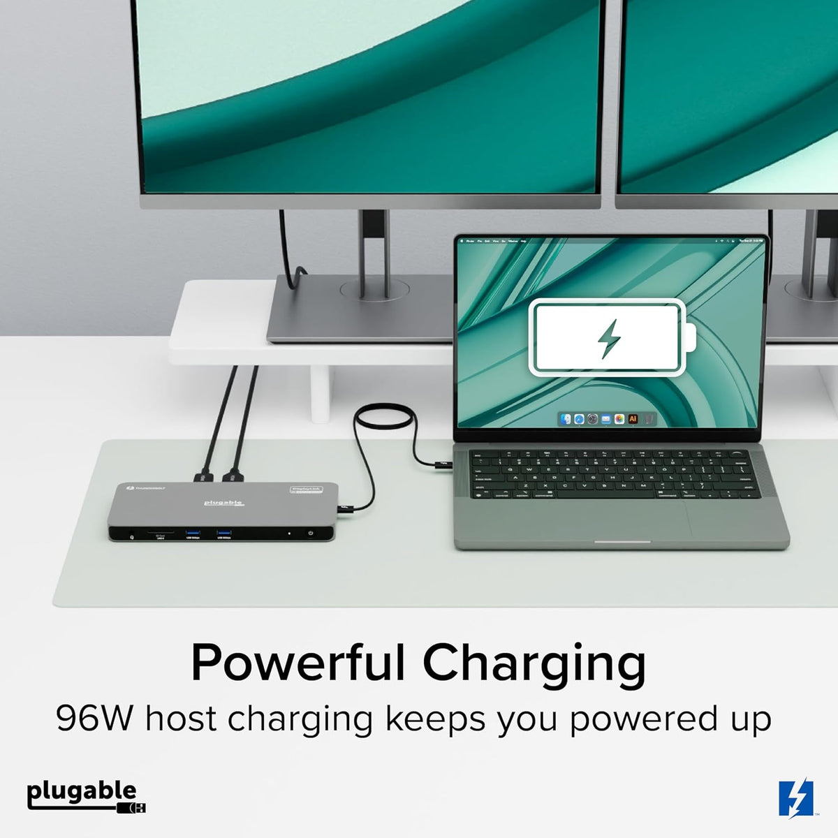 Plugable Thunderbolt 4 Dock Quad Monitors, 100W, Connect Four 4K Monitors