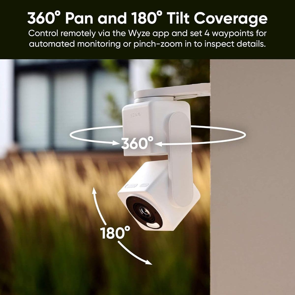WYZE Cam Pan v4, 4K Smart Security Camera, AI Indoor/Outdoor Cameras for Home Security, Baby & Pet, Color Night Vision, 360° Pan/Tilt/8 x Digital Zoom, 2.4G & 5G, Works with Alexa & Google Assistant
