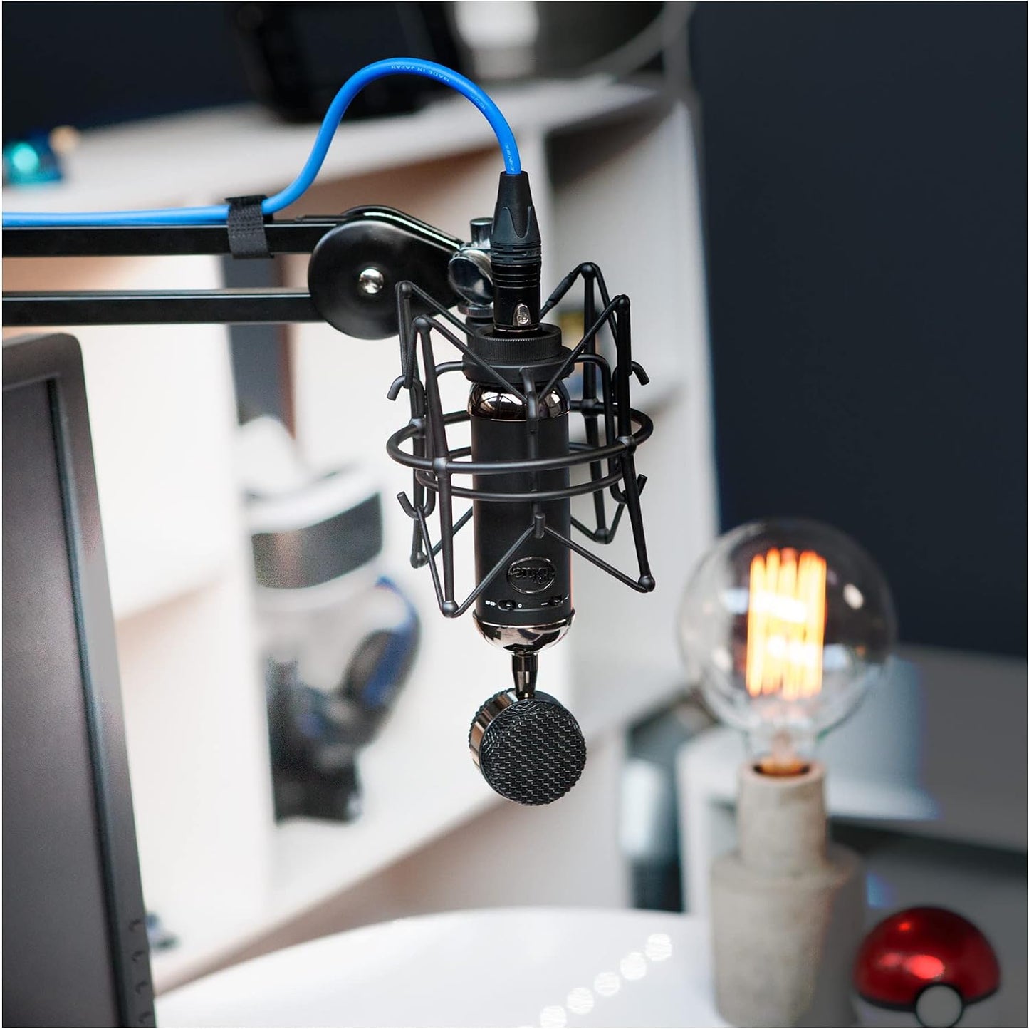 Blue Blackout Spark SL XLR Condenser Microphone for Pro Recording, Streaming, Podcasting, Gaming, with Large Diaphragm Cardioid Mic Capsule, Shockmount, Detailed Natural Sound, Protective Case - Black