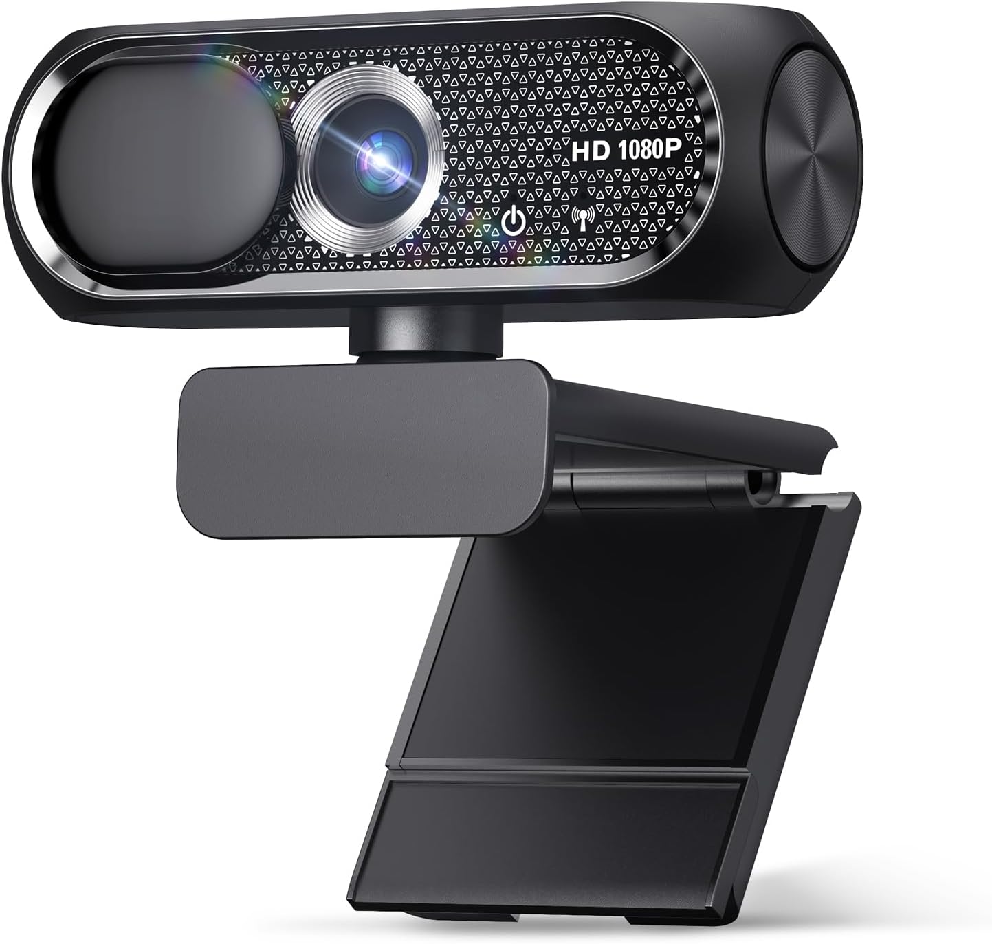 1080P HD Webcam with Microphone, Privacy Cover, Wide-Angle Lens, Plug & Play USB Webcam for Laptop, Desktop, PC, Mac, Zoom, Skype (Deep Black)
