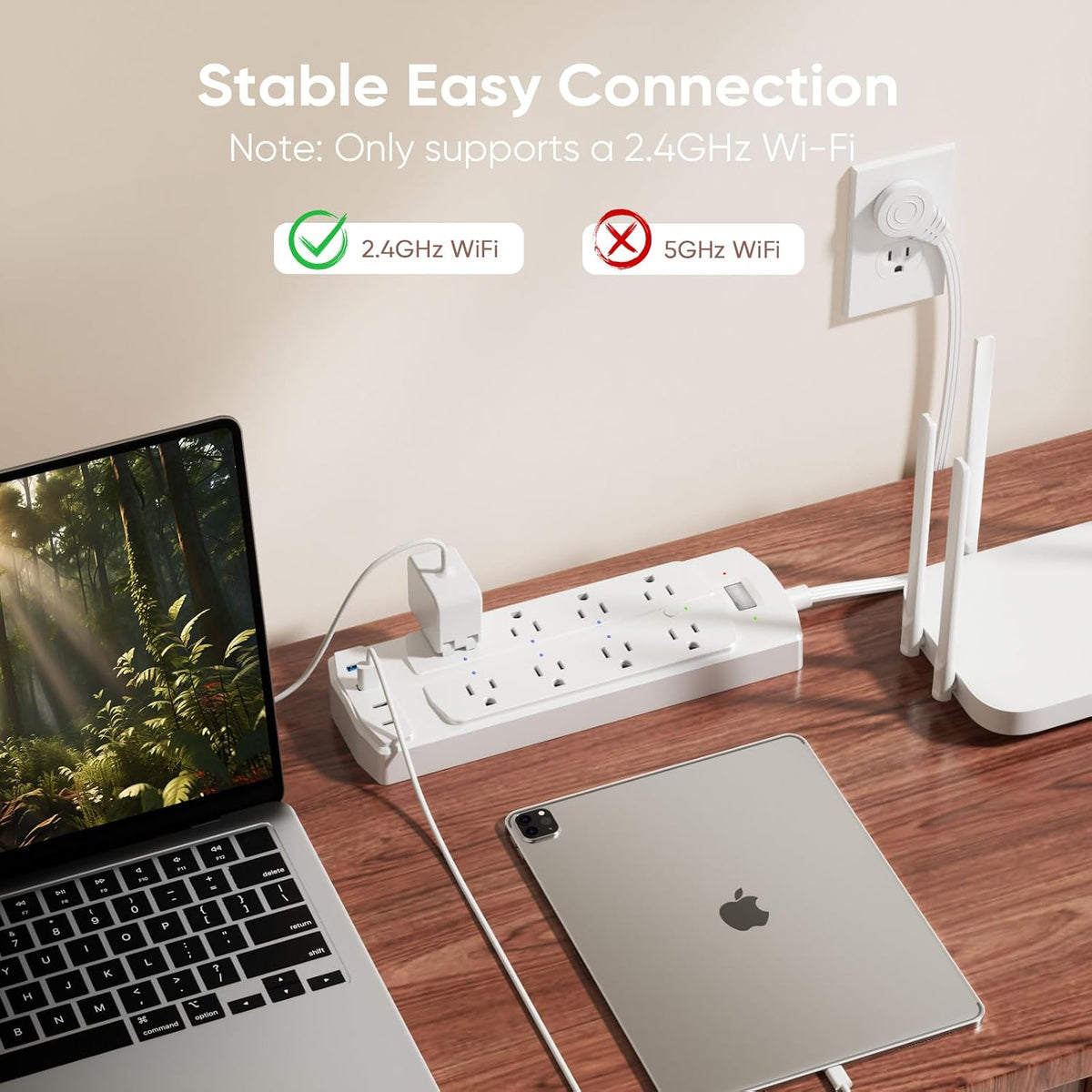 Smart Power Strip, Yozisital Charging Station with 6 Smart Outlets and 4 USB Ports, 5FT Flat Plug Extension Cord for Home Office, Compatible with Alexa & Google Home