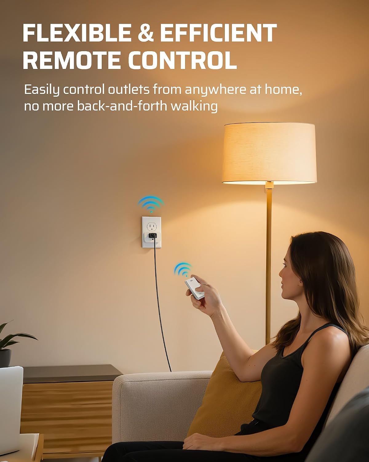 DEWENWILS Remote Control Outlet, Decorator Rocker Wall Switch | 1 Magnetic Remote & 1 Outlet, 100FT Range, No Wiring, 15A/1875W/125V/60Hz, Programmable for Lamps, Fans, Household Appliance