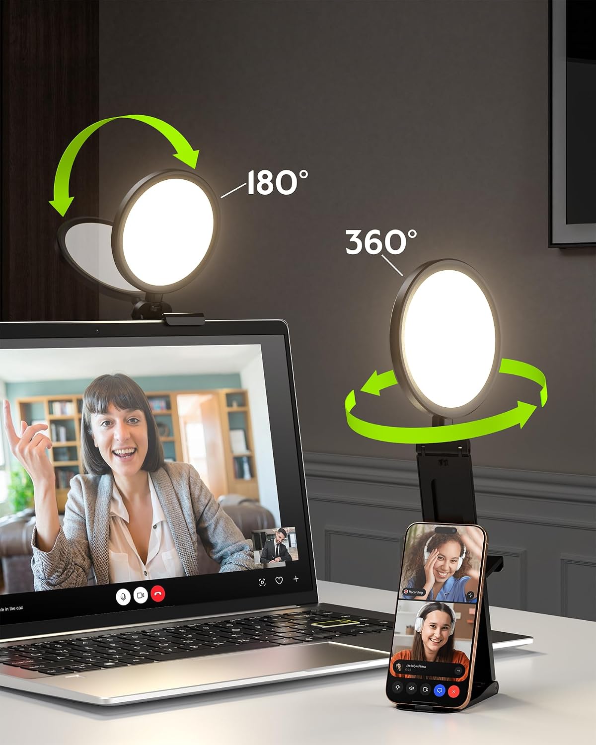 LitONES Ring Light for Computer, Eye-Care Lighting for Zoom Call, Streaming