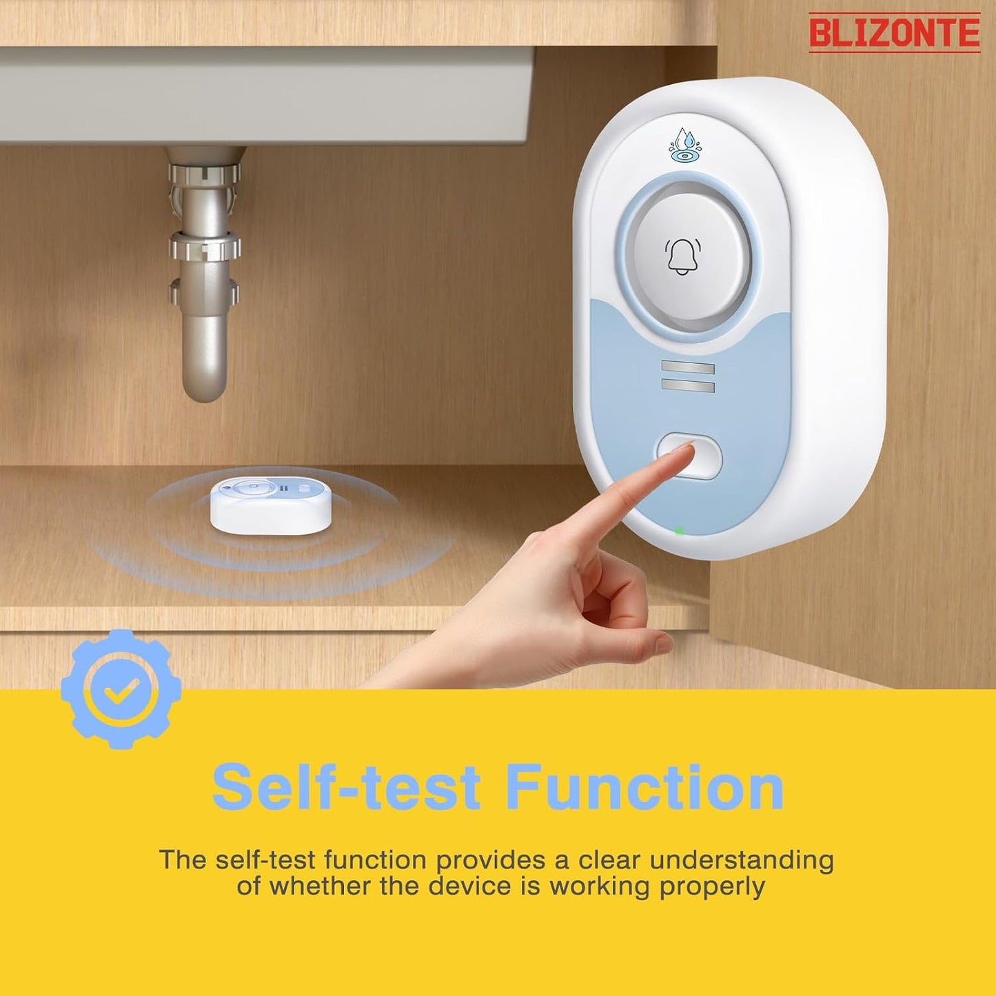 Water Leak Detector 5 Pack, 5-Year Battery Life, Water Alarm with Low Battery Warning, 100dB Loud Sound and Self-Test Function, IP66 Waterproof for Home Basement Kitchen(Not Support Wi-Fi)