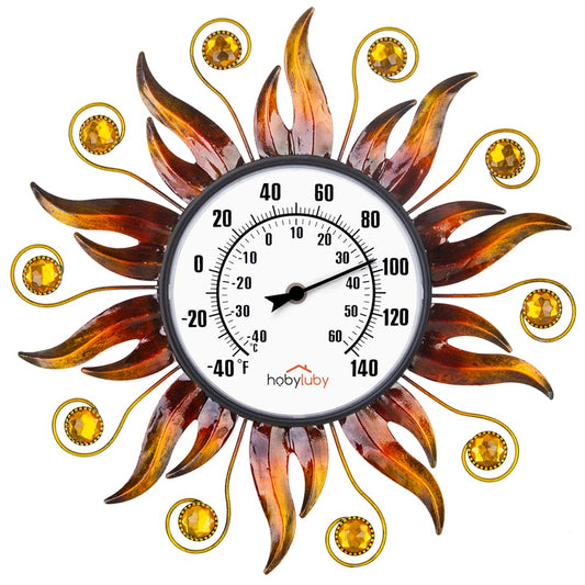 Indoor Outdoor Thermometer, Sun Wall Mounted Thermometer