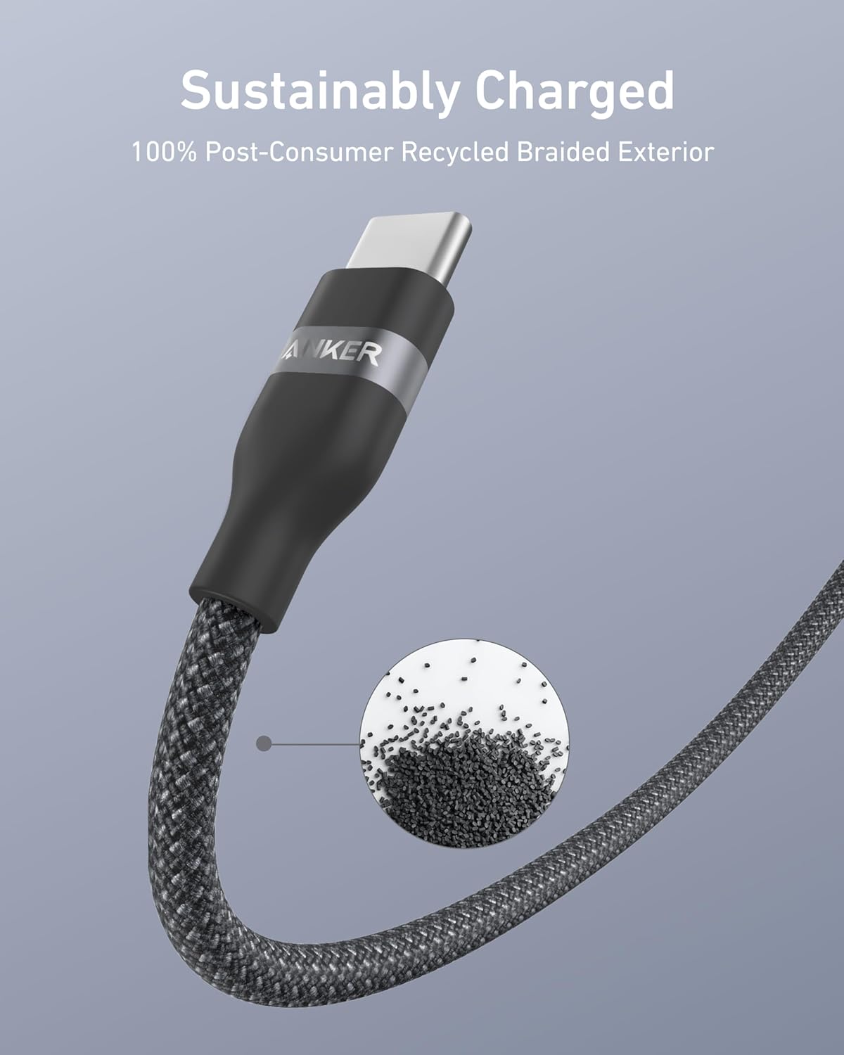 Anker USB C to Lightning Cable, Upcycled-Braided Cord (3 ft) | Ultra-Fast Charging, for iPhone 14 / 13 / 12 / 11 Series and More