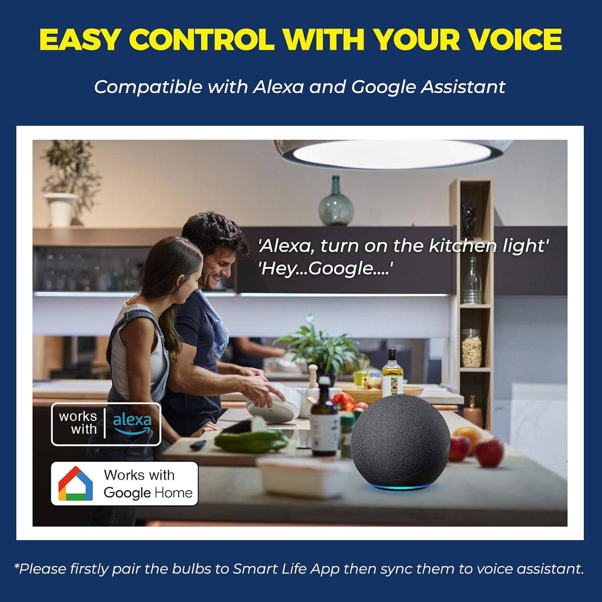 Lightinginside Smart Bulbs 100W Work with Alexa/Google Home, 2 Pack