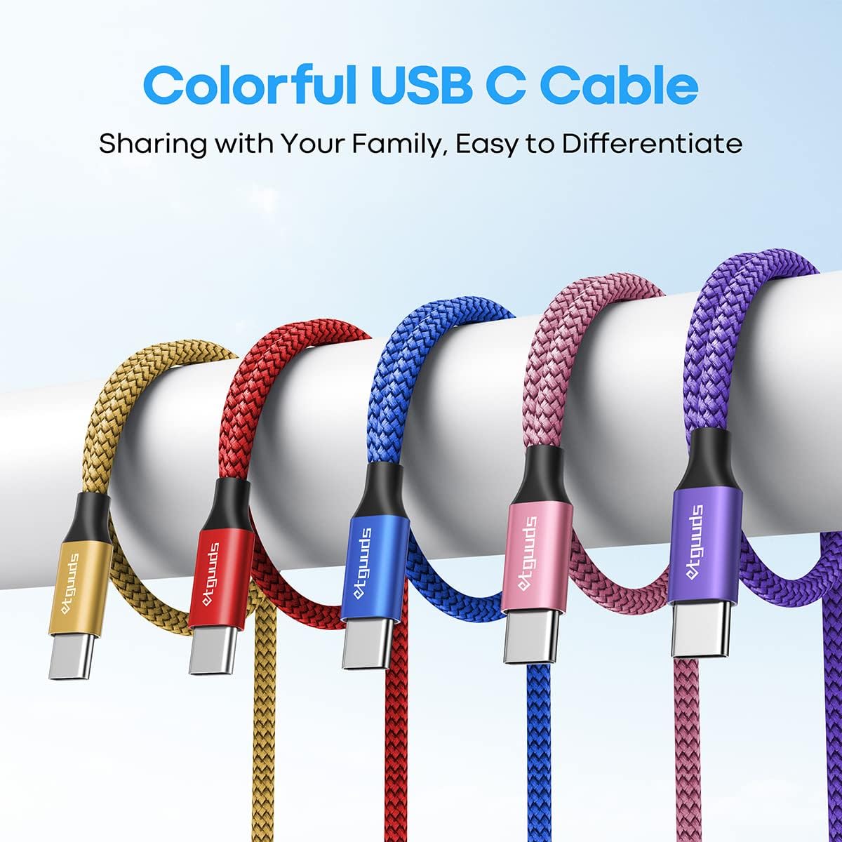 etguuds USB to USB C Cable 3ft, 5-Pack USB A to USB C Cable Fast Charging