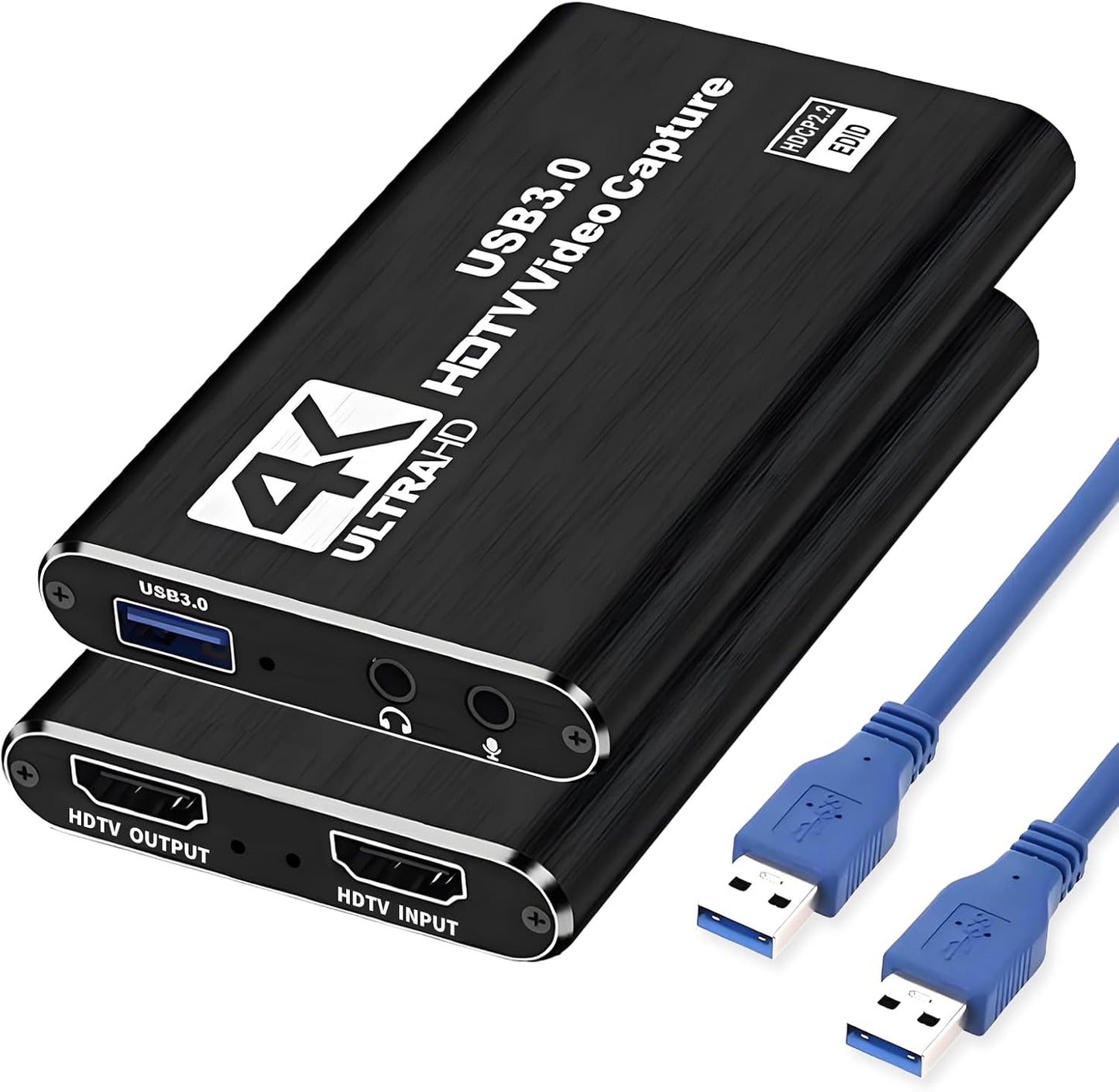 4K Capture Card Game Capture Card 1080P 60FPS for Streaming | Capturadora De Video For Game Recording Live Streaming Broadcasting Supports Microphone Input and 3.5MM Headphone Output