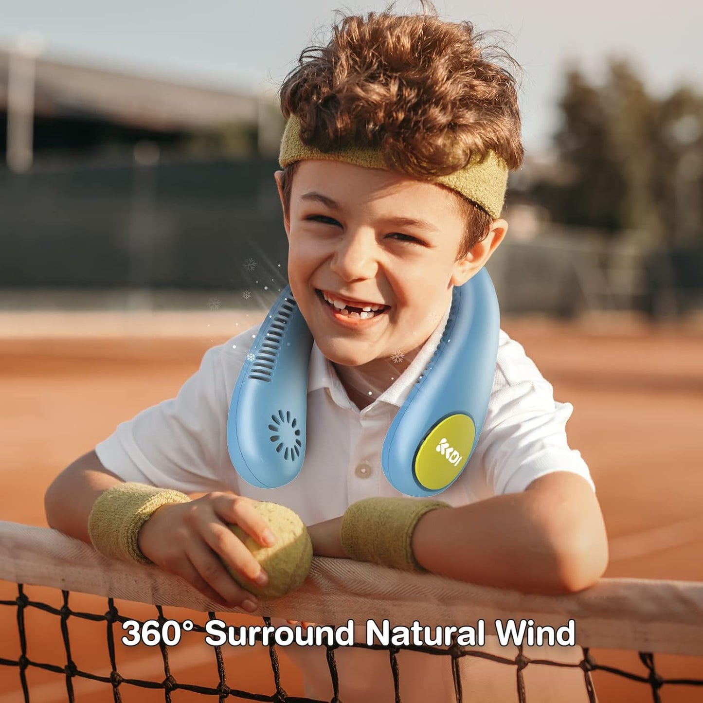 Kids Neck Fan, Portable Bladeless Fans for Kid 4-14Y Girls & Boys, 2600mAh USB Personal Mini Cooling Fan for Travel/Camping/Study, 4 Speeds, Lightweight, Compact, Perfect Summer Gifts for Kids