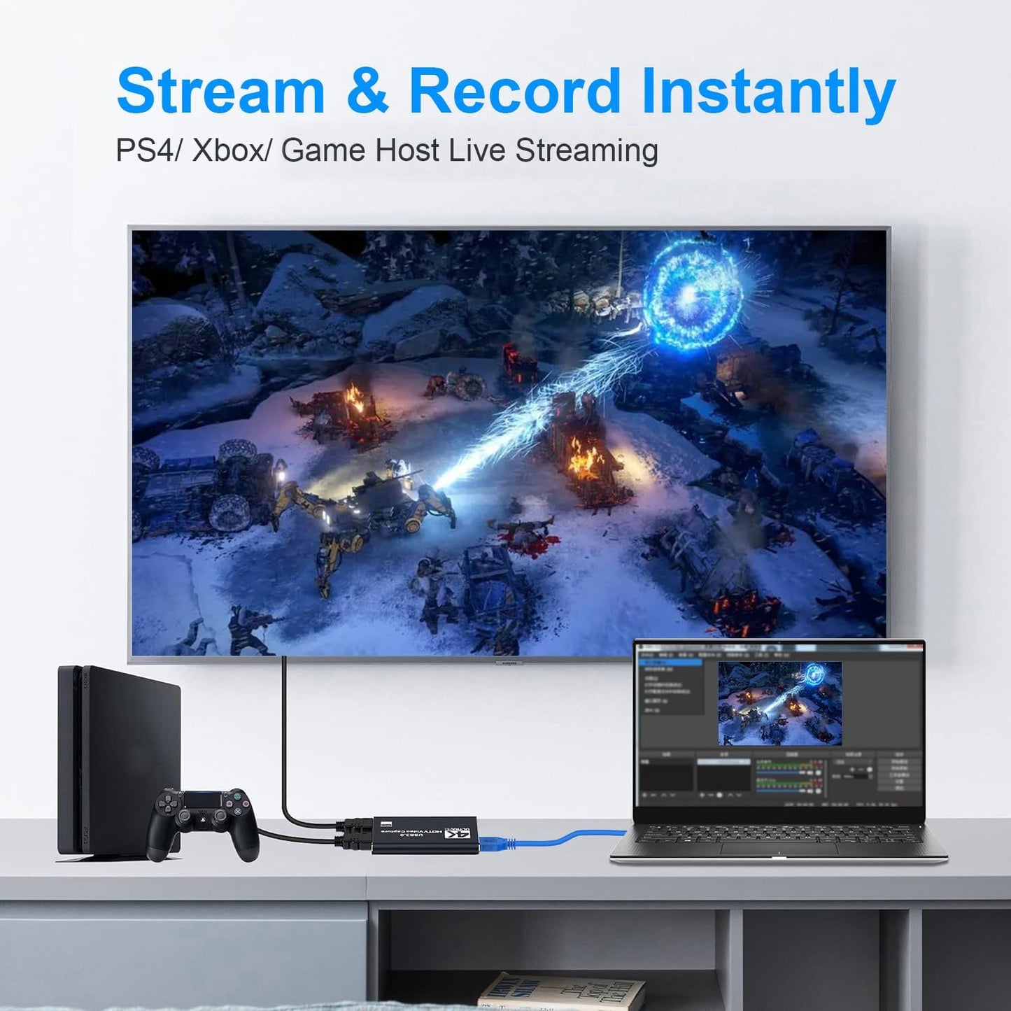 dobestyou 4K Capture Card Black for Streaming, Recording & Gaming – HDMI Video Capture Device with USB 3.0, 1080p 60fps, Plug & Play,Zero Latency for PS5, Xbox, Switch, OBS, PC, Mac
