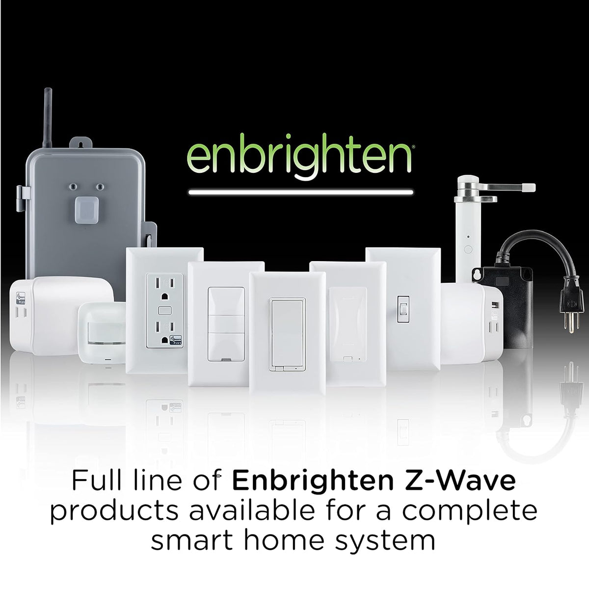 Enbrighten Z-Wave Smart Motion Sensor Light Indoor, On/Off, Vacancy/Occupancy Sensor, Includes White & Almond, Zwave Hub Required, Works with SmartThings, Wink, & Alexa, Smart Light Switch, 26931