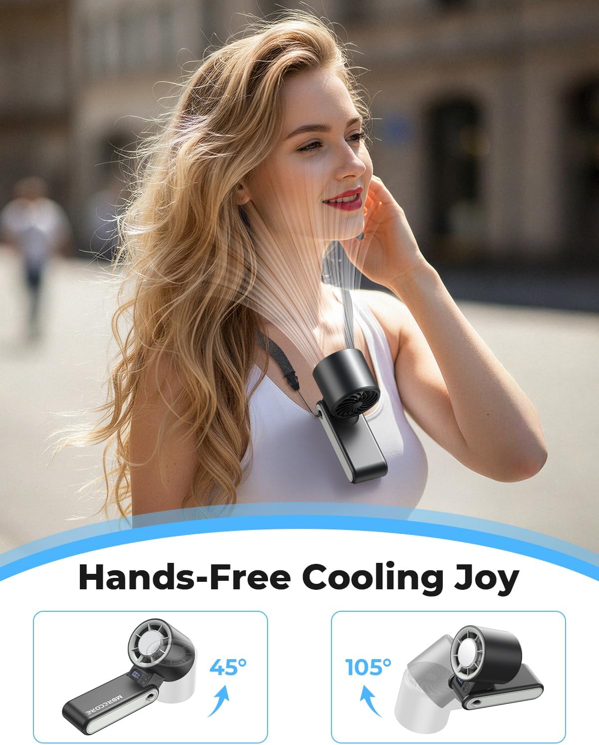 MORECORE Portable Handheld Fan with Ice Cooler, [Instant Chill to 50℉], Gifts for Men Mom Women Grandma Girl Her Hot Flash, 5000mAh Portable Cooling Fan, Camping/Cruise/Travel Essentials 2026
