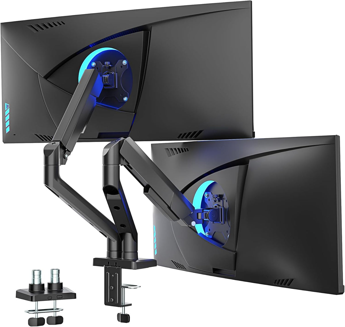 ARES WING Dual Monitor Mount for 17-35 inch Monitors, Black