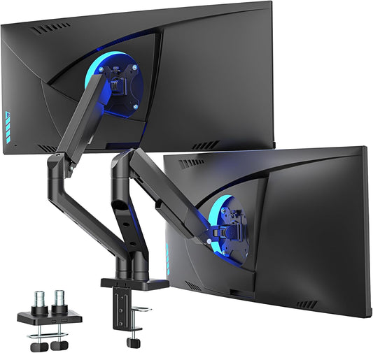 ARES WING Dual Monitor Mount for 17-35 inch Monitors, Black