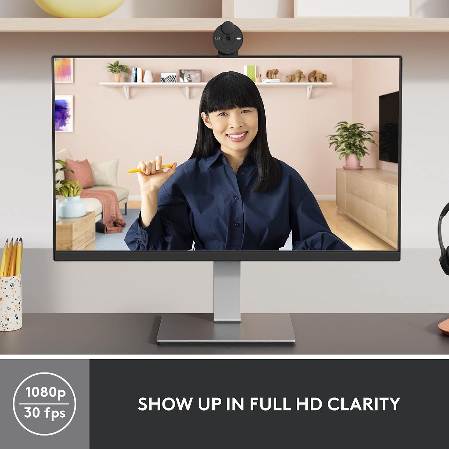 Logitech Brio 301 Full HD 1080p Webcam for Streaming and Meetings - Black | 1080p with auto-light correction, built-in mic, privacy shutter, USB-C, certified for Microsoft Teams, Google Meet, Zoom