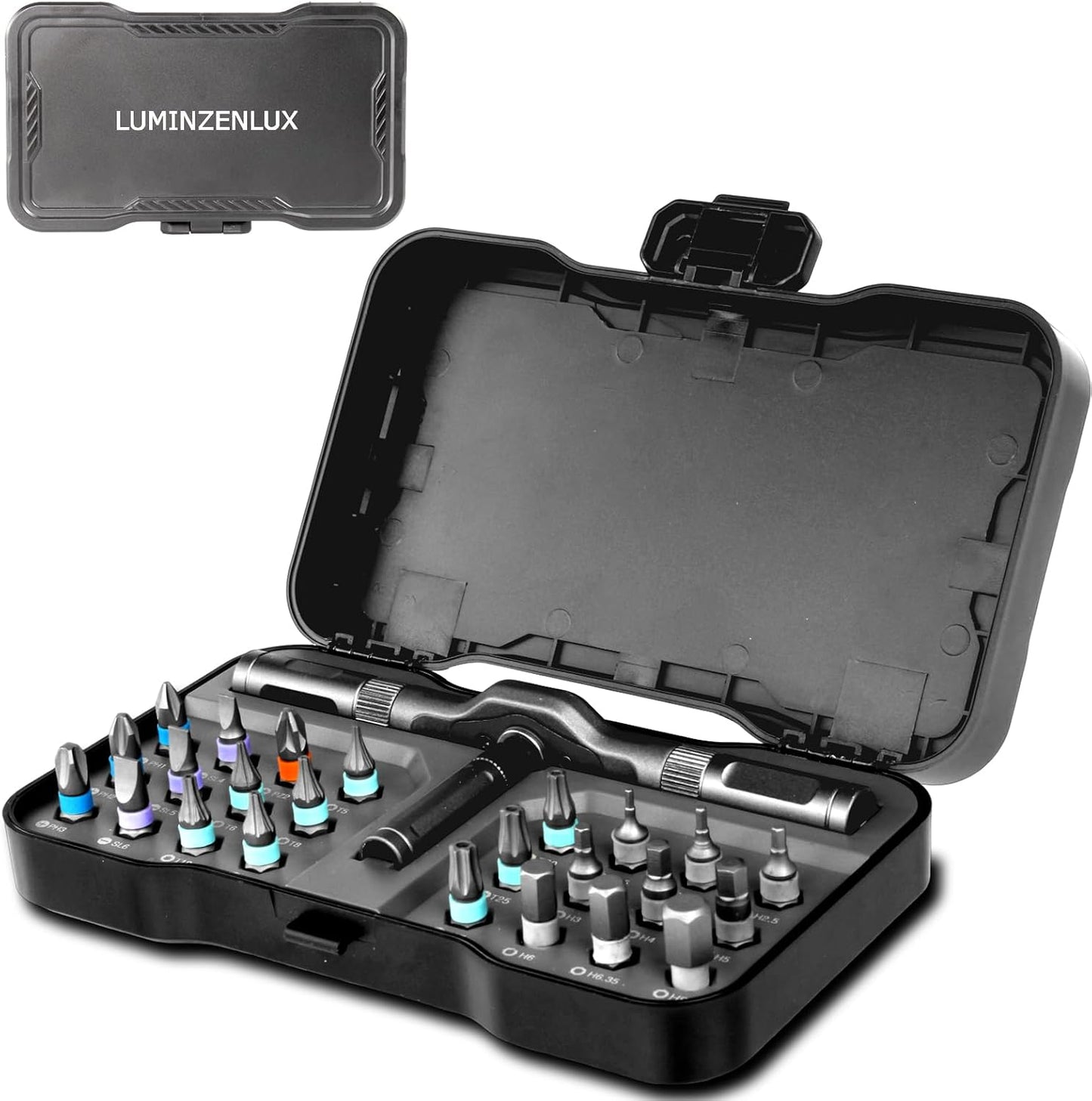 24-in-1 Mini Magnetic Ratchet Screwdriver Set | with S2 Steel Bits & Storage Case | Professional Precision Kit for Electronics, Phone, Computer, Furniture & DIY Projects