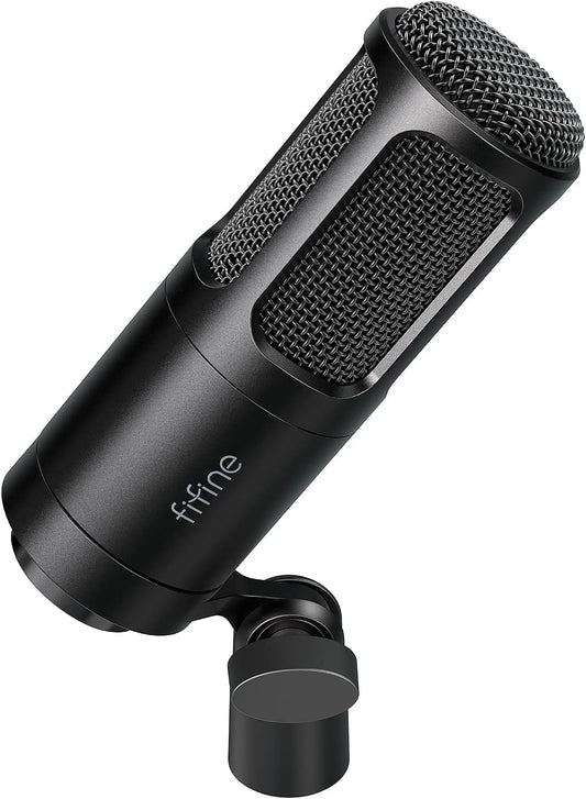 FIFINE K669D XLR Dynamic Microphone Metal for Vocal, Recording | Studio Metal Mic for Podcasting, Cardioid Pattern, Streaming Voice-Over Dubbing Video with Audio Mixer/Audio Interface