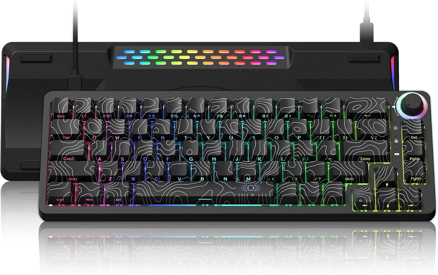 Womier M68HE PRO 60% Percent Keyboard Rapid Trigger Gaming Keyboard RGB | Hall Effect Topographic Keyboard,Wired Custom 8000 Hz Mechanical Keyboard with Magnetic Switch,PBT Keycap for Mac/Win,Black