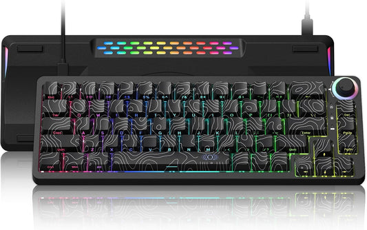 Womier M68HE PRO 60% Percent Keyboard Rapid Trigger Gaming Keyboard RGB | Hall Effect Topographic Keyboard,Wired Custom 8000 Hz Mechanical Keyboard with Magnetic Switch,PBT Keycap for Mac/Win,Black