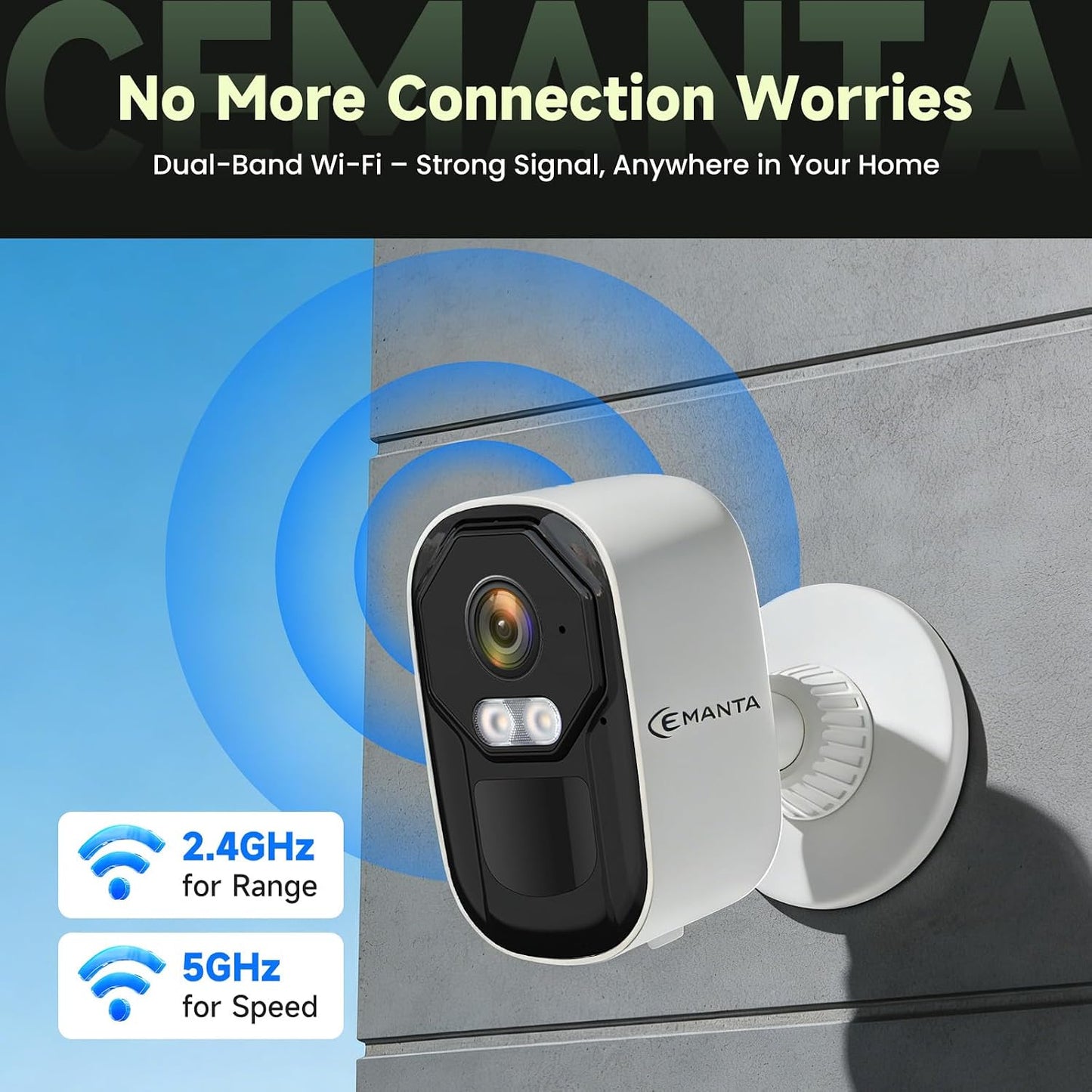 2.5K Security Camera Wireless Outdoor,Cameras for Home Security | Free Cloud Storage, 2.4G/5Ghz WiFi, AI Motion Detection with Spotlight & Siren Alarm, Color Night Vision, Weatherproof