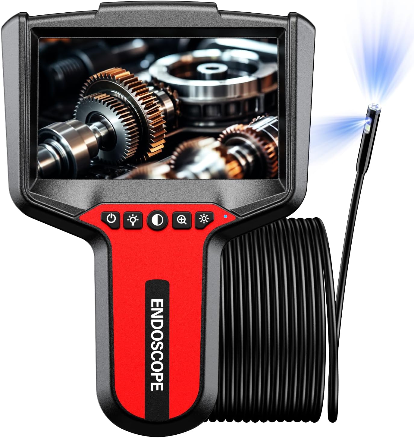 Endoscope Camera with Light: 5" 1080P HD Dual-Lens Inspection Borescope Camera for Sewer - 16.4ft Waterproof Industrial Endoscope - Flexible Snake Bore Scope for Plumbing Automotive