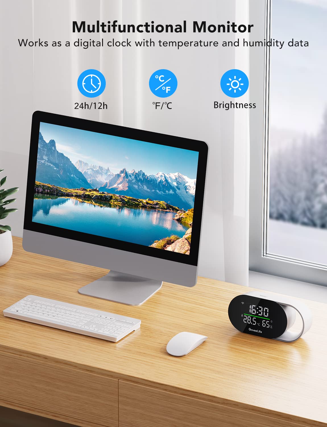GoveeLife Smart Air Quality Monitor with PM2.5 H5106, LED Display Wired