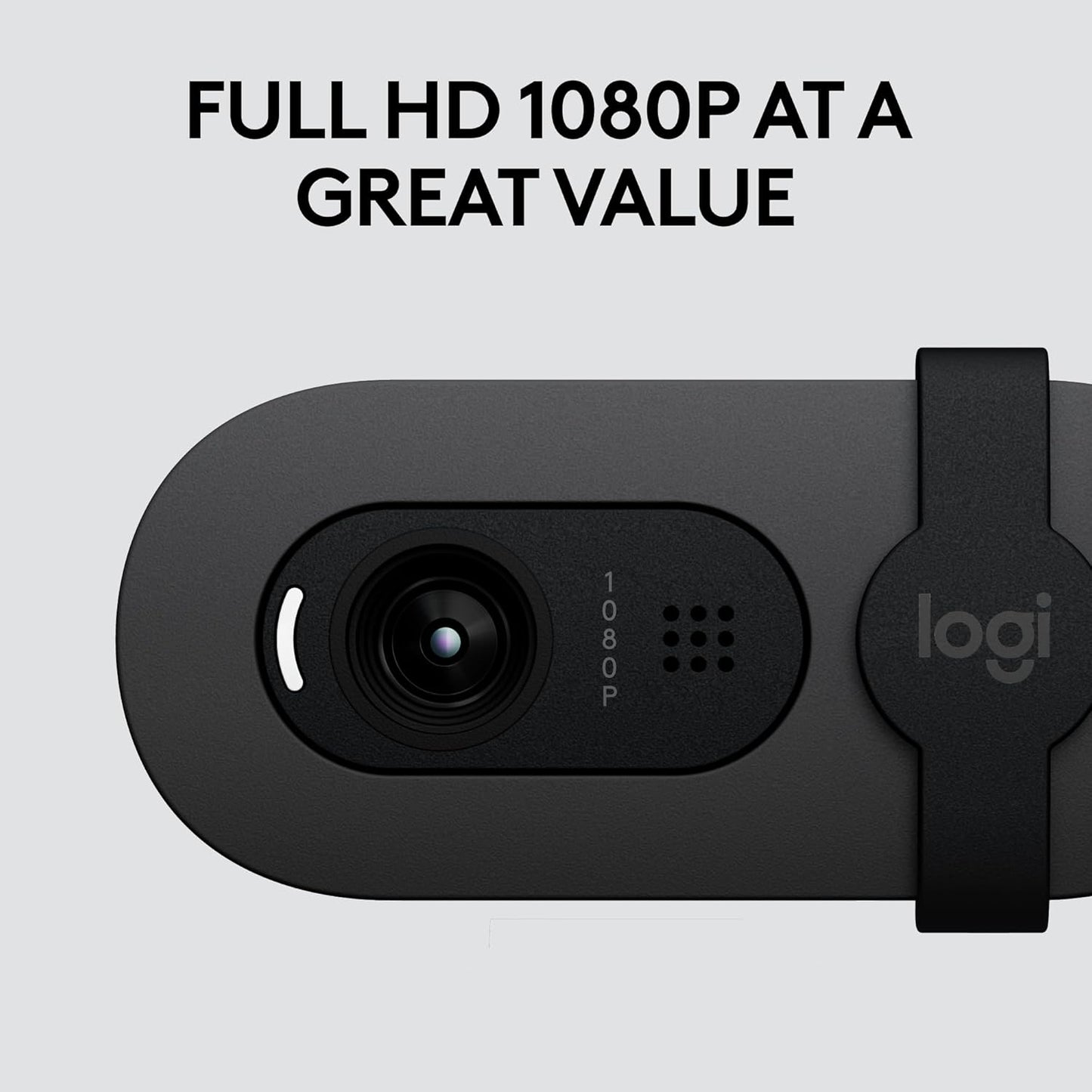 Logitech Brio 105 Full HD 1080p Business Webcam with Auto-Light Balance | 1080p with auto-light correction, built-in mic, privacy shutter, USB-C, compatible with Teams, Google Meet, Zoom and more