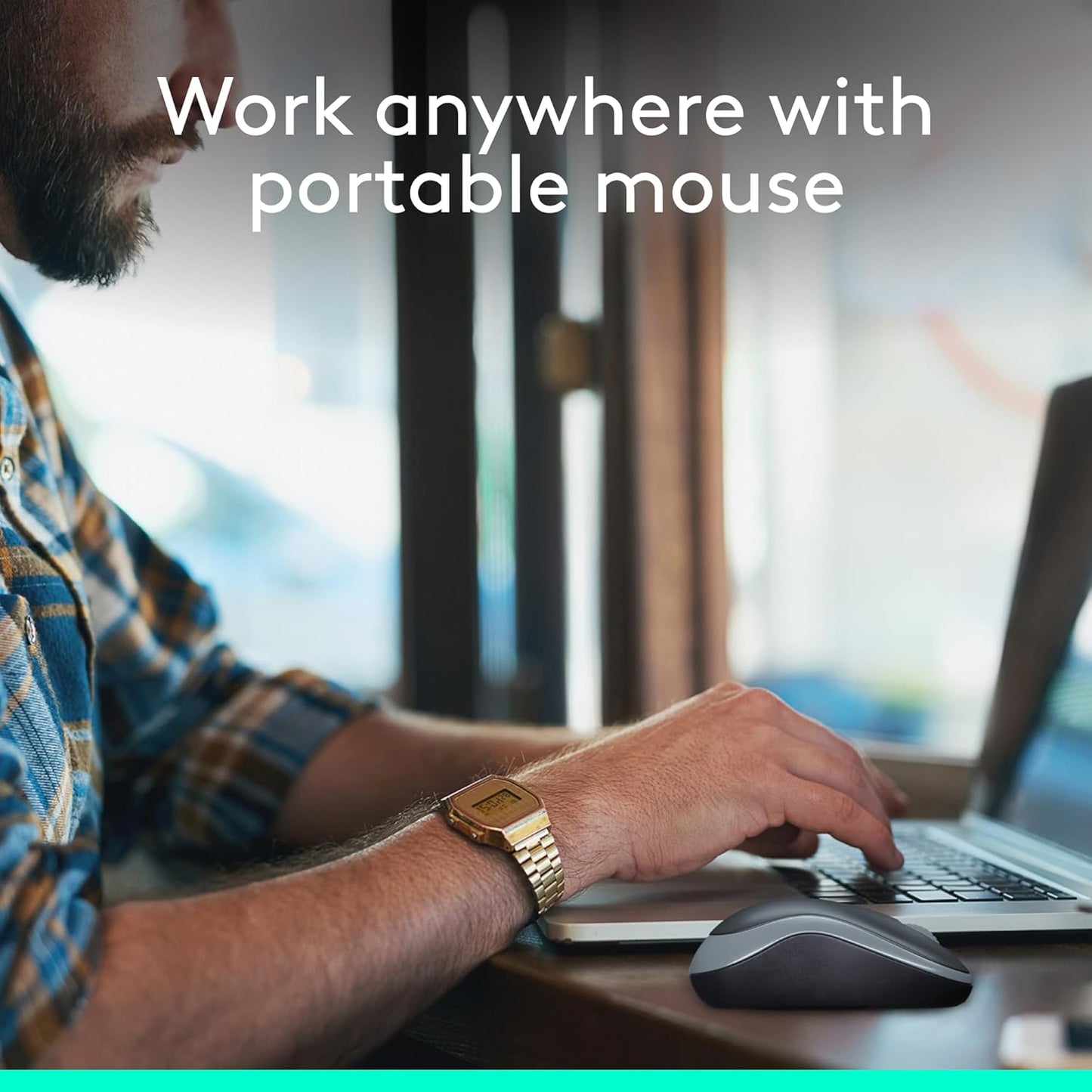 Logitech M185 Compact Ambidextrous Wireless Mouse with Rubber Grips - Black | Ambidextrous mouse with 2.4 GHz USB-A Nano Receiver, Optical Tracking, 12-Months Battery Life, PC, Mac, Laptop compatible