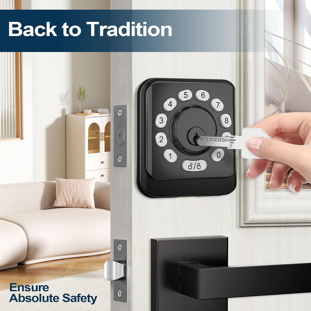 Keypad Smart Door Lock, Keyless Entry Door Lock with Keypad