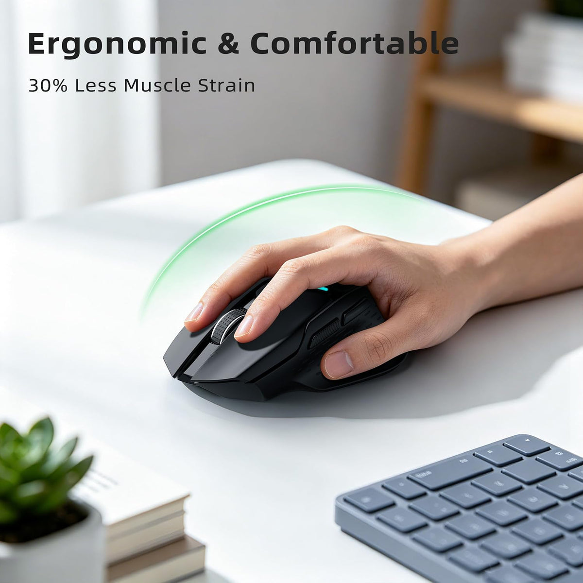 Uineer Wireless Gaming Mouse, Tri-Mode Bluetooth, USB-A Wired and 2.4G | Switch among Bluetooth 5.0, 2.4G wireless and USB-A wired modes; up to 12800 DPI.