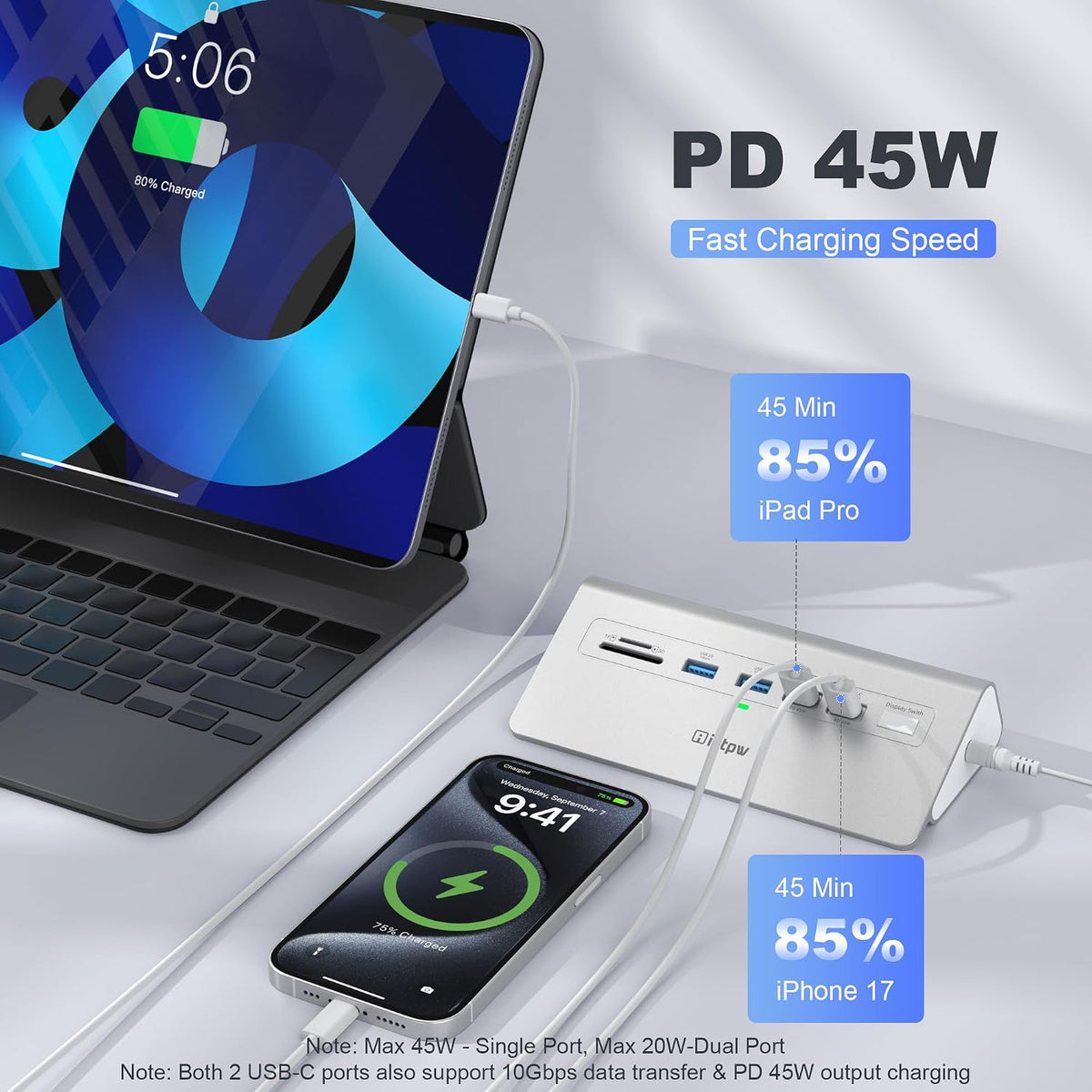 intpw Docking Station 3 Monitors, 13 in 1 USB C Docking Station