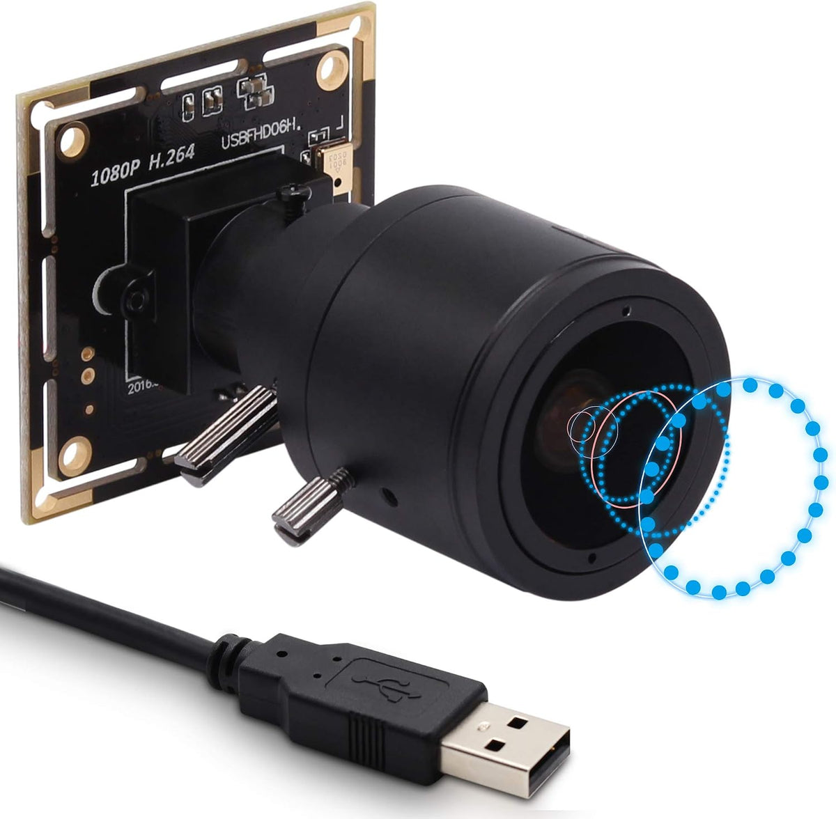 SVPRO 1080P USB Camera Module with Microphone, 2.8-12mm Zoom Lens, 0.01 Low Light Camera for Surveillance, IMX323 Sensor Webcam Board Module H.264 Supported