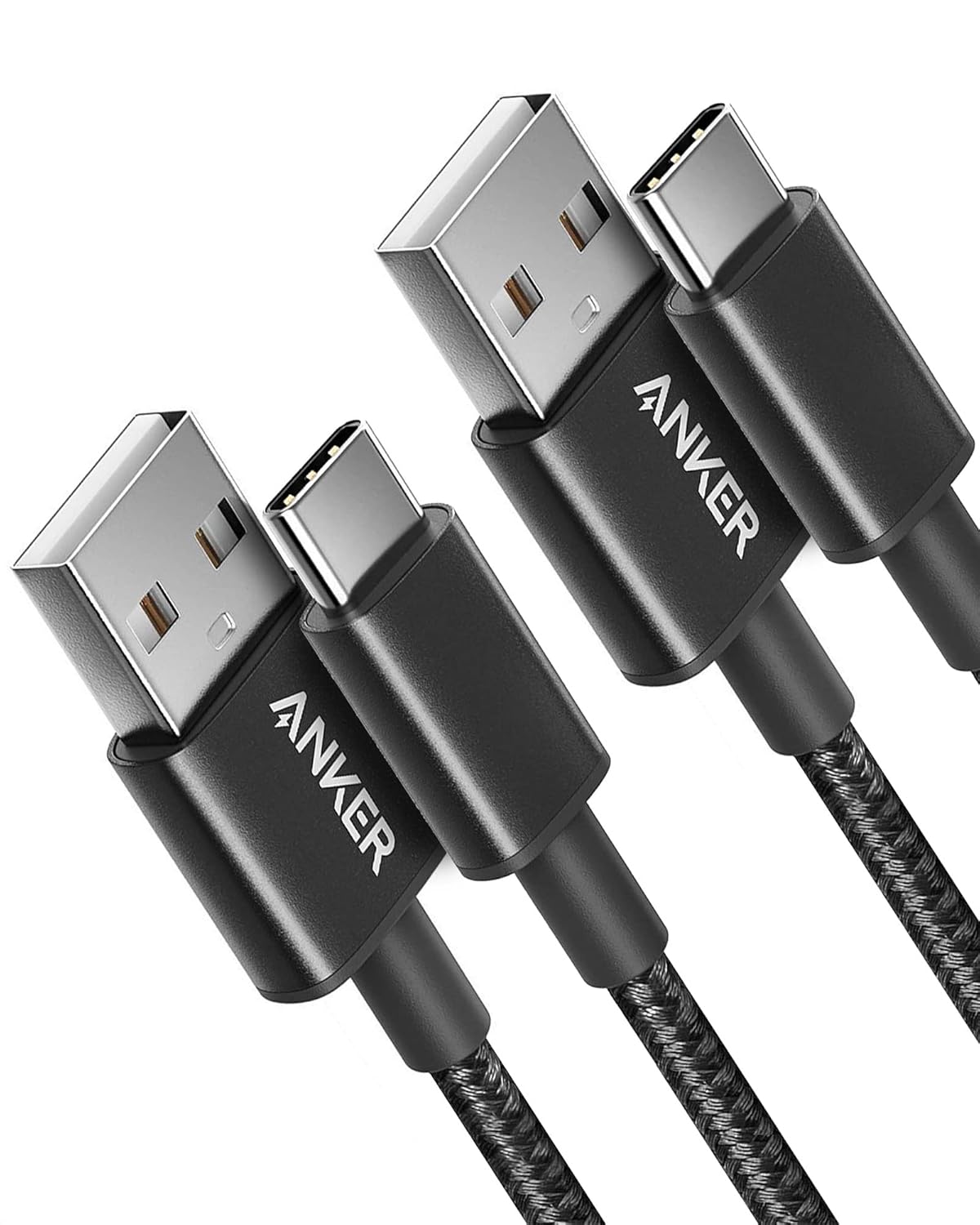 Anker Cable [2 Pack 10ft], USB A to USB C Cable for iPhone 17 Series,Samsung Galaxy S10 S10+, LG V30, Beats Fit Pro and More (Black).