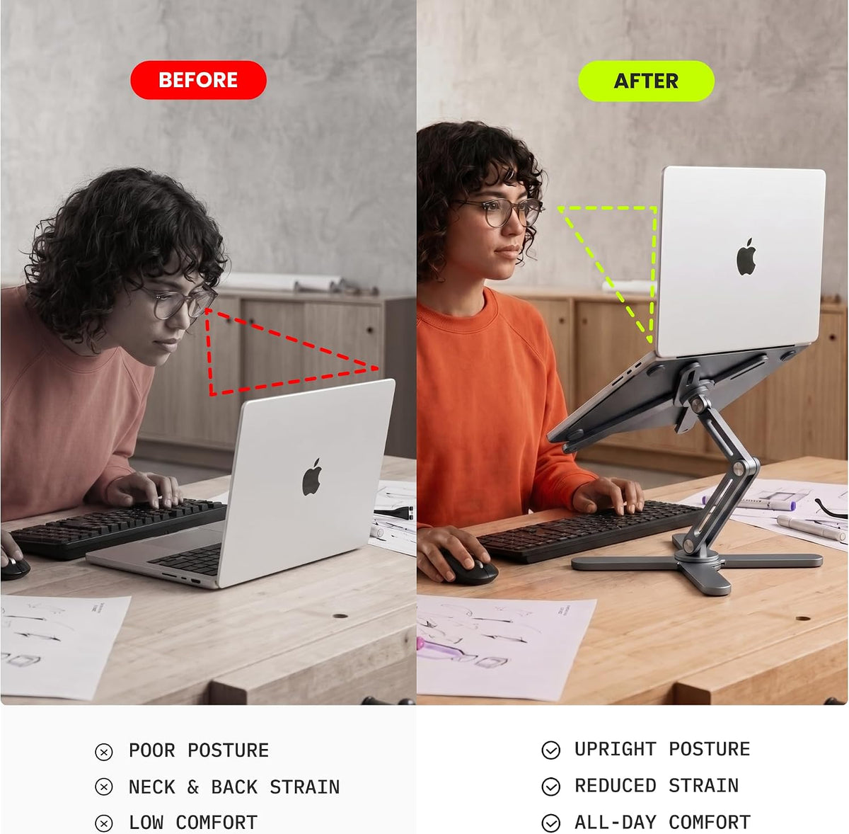 Model-X 2.0 Laptop Stand, Laptop Stand for Desk Adjustable Height