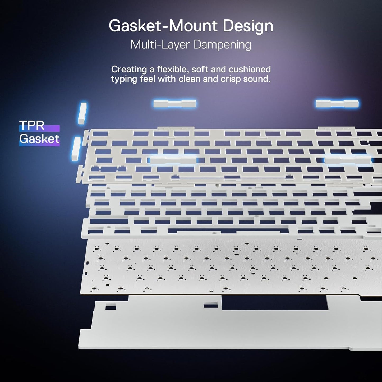 Redragon K673 PRO Wireless 81-Key RGB Gasket Gaming Keyboard, Scroll Knob | Multi-Function Control Wheel, 0-Delay Tri-Mode, Cushioned 5-Layer Noise Dampening for Creamy Thocky Sound, Compact 80% Size