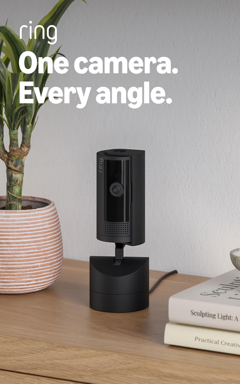 Ring Pan-Tilt Indoor Cam (newest model) — See all around your home or business with 360° pan coverage, HD video, plus Two-Way Talk (2024 release), Black