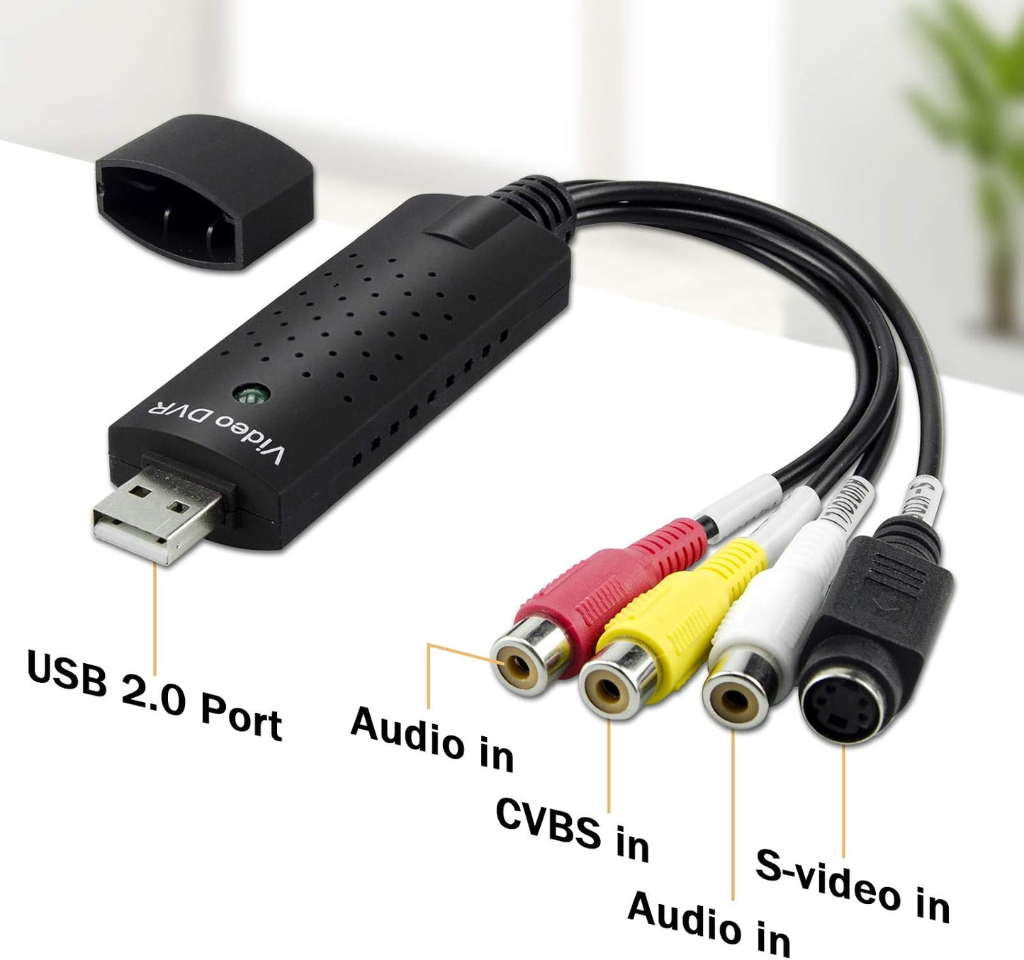 Little World USB 2.0 Audio/Video Converter, Video Capture Card VHS Box VHS VCR TV to Digital Converter, Windows 2000/XP/Vista/7/8/10/11/Mac