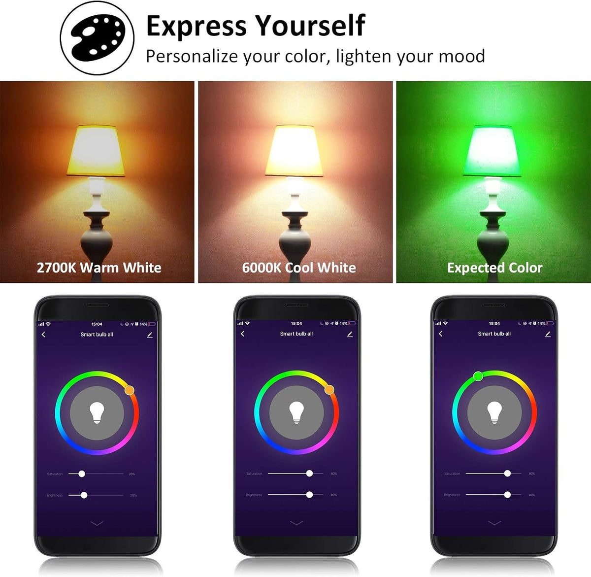 Smart Alexa Light Bulb,16W 150W Equivalent 1600 Lumens Ultra Bright E26 A19 Led Full Color Changing WiFi Light Bulb,Smart Bulb Work with Alexa,Google(No Hub Required),High Lumen Smart Light Bulbs