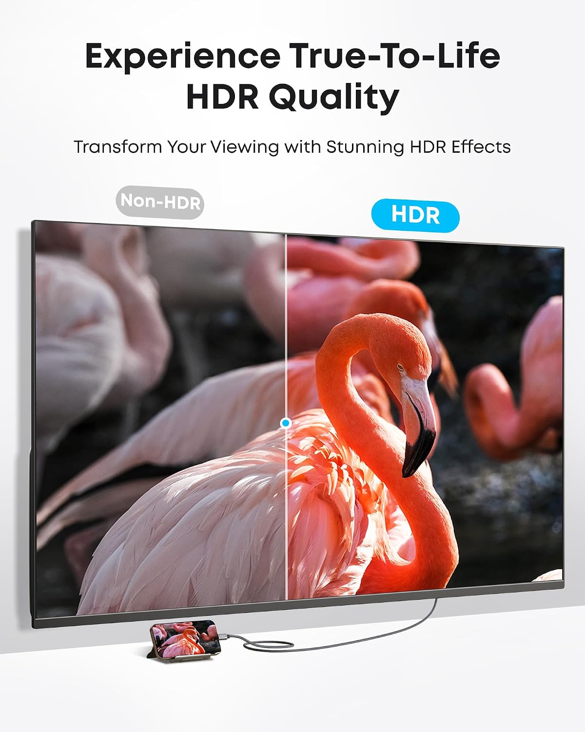 Anker HDMI Cable, 4K@60Hz Ultra-Fast USB C to HDMI Cord, 6ft | Nylon-Braided Cable with Advanced Shielding, HDR, Thunderbolt 5/4/3 Compatible, for MacBook, iPad, iPhone, HD TV, Black