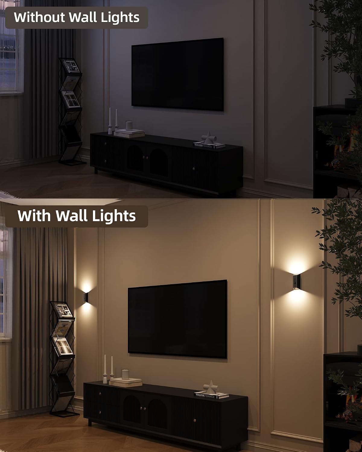 EZVALO Motion Sensor Wall Light with Remote Control, Rechargeable Wall Sconce, 3 Color Temps, Dimmable, Magnetic, LED Indoor Wireless Wall Lamp, 4000mAh, for Hallway, Stair, Entryway, Renters