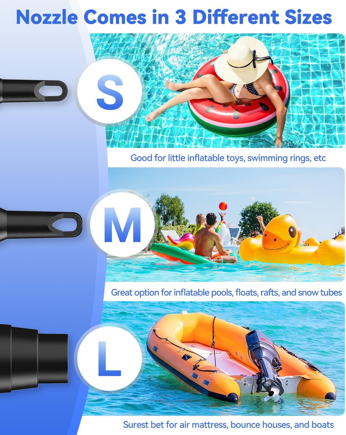 Dr.Meter 4000mAh Rechargeable Air Pump for Inflatables Ultra Fast Inflator | Portable Quick-Fill Inflate/Deflate Air Mattress Pump for Outdoor Camping Inflatable Pool Float Boat Raft Swim Ring Airbed