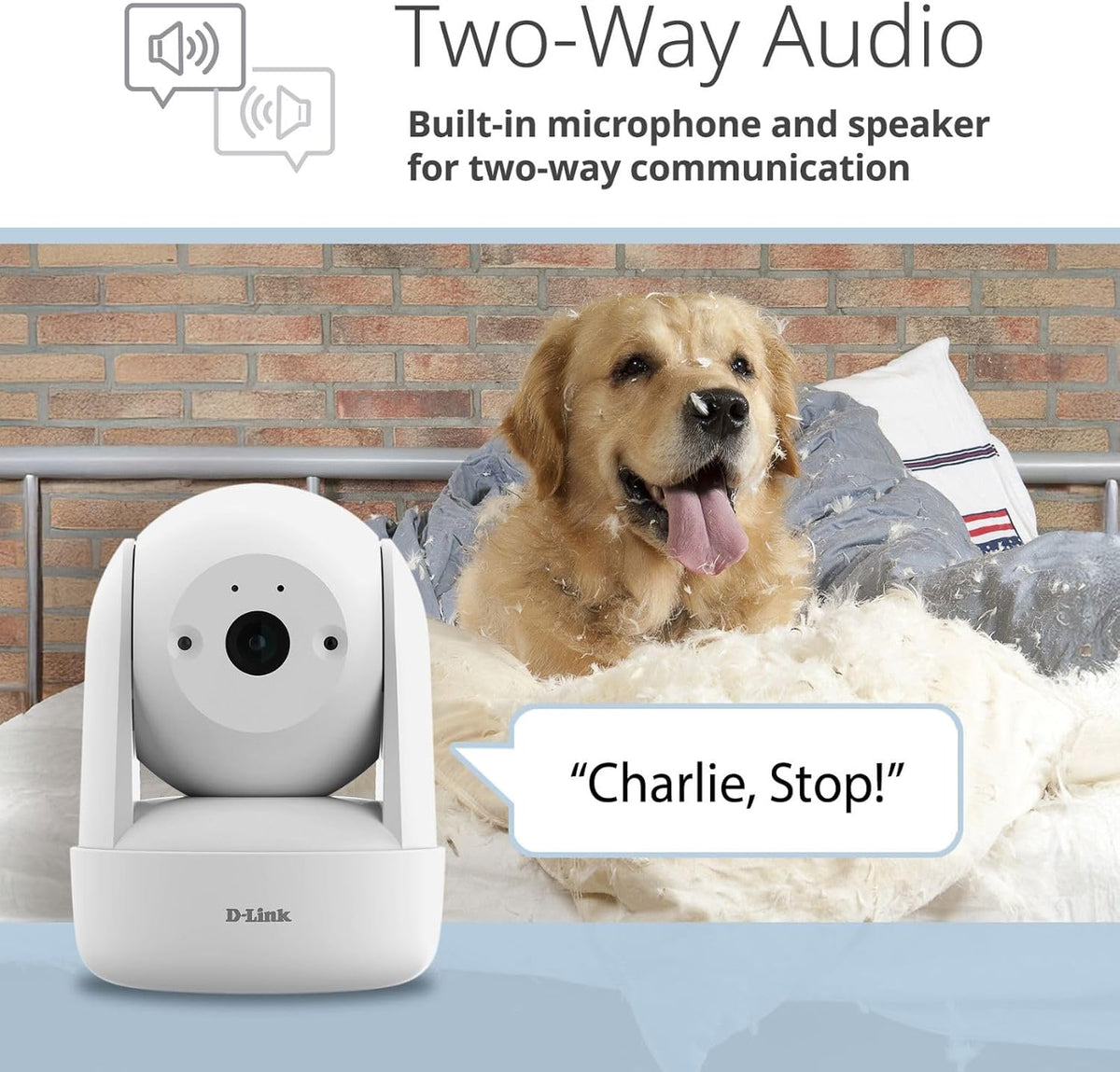 D-Link 360° View 2K Pan & Tilt WiFi Indoor Security Camera for Home & Pet